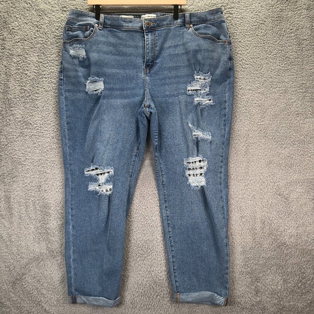 Lane Bryant Distressed Light Blue Boyfriend Jeans